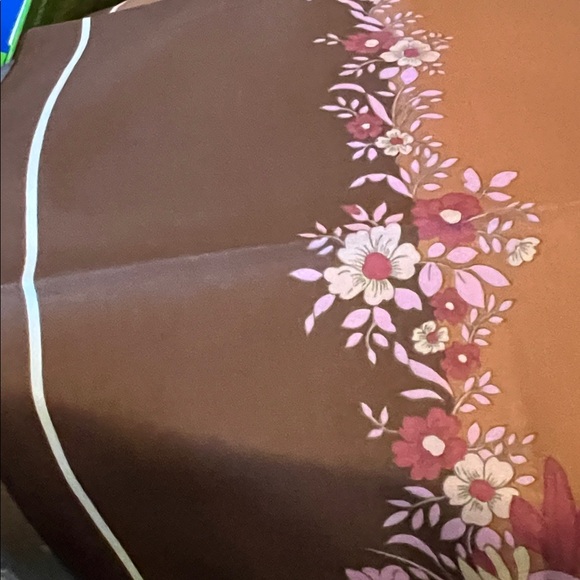 Floral Brown and Pink Decorative Scarf - Picture 5 of 5